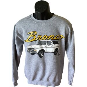 Ford Bronco Double Sided Graphic Long Sleeve Crewneck Sweatshirt Adult Small